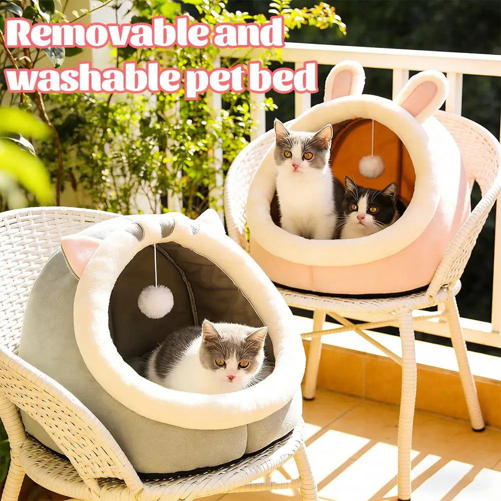 Selbstwärmende Kuschelhöhle für Katzen und kleine Hunde