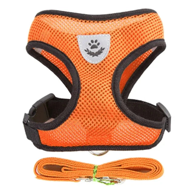 Reflektierendes Mesh-Hundegeschirr mit Leine