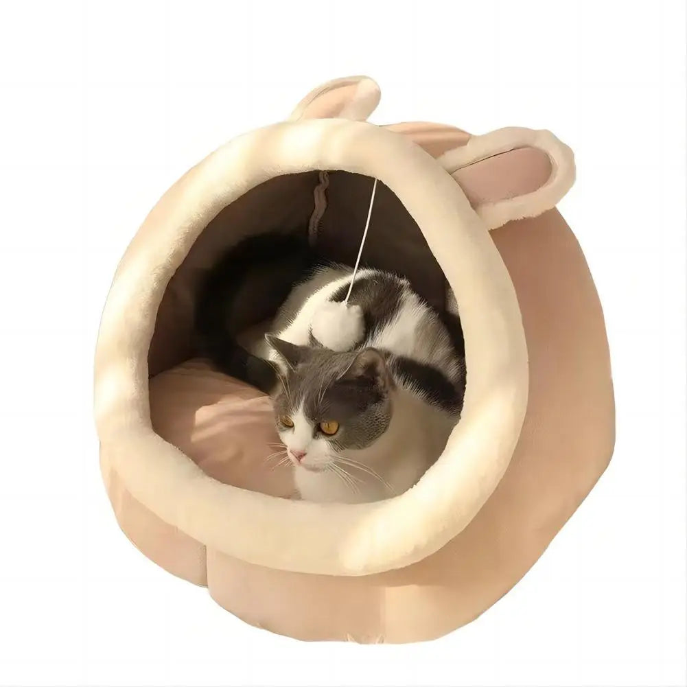 Selbstwärmende Kuschelhöhle für Katzen und kleine Hunde
