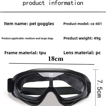 Verstellbare Hundebrille mit UV-Schutz
