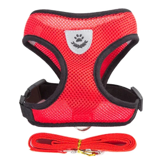 Reflektierendes Mesh-Hundegeschirr mit Leine