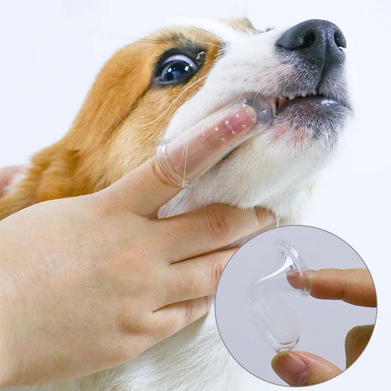 360° Silikon-Fingerzahnbürste für Hunde & Katzen