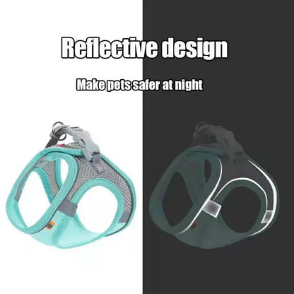 Reflektierendes Mesh-Hundegeschirr mit Leine
